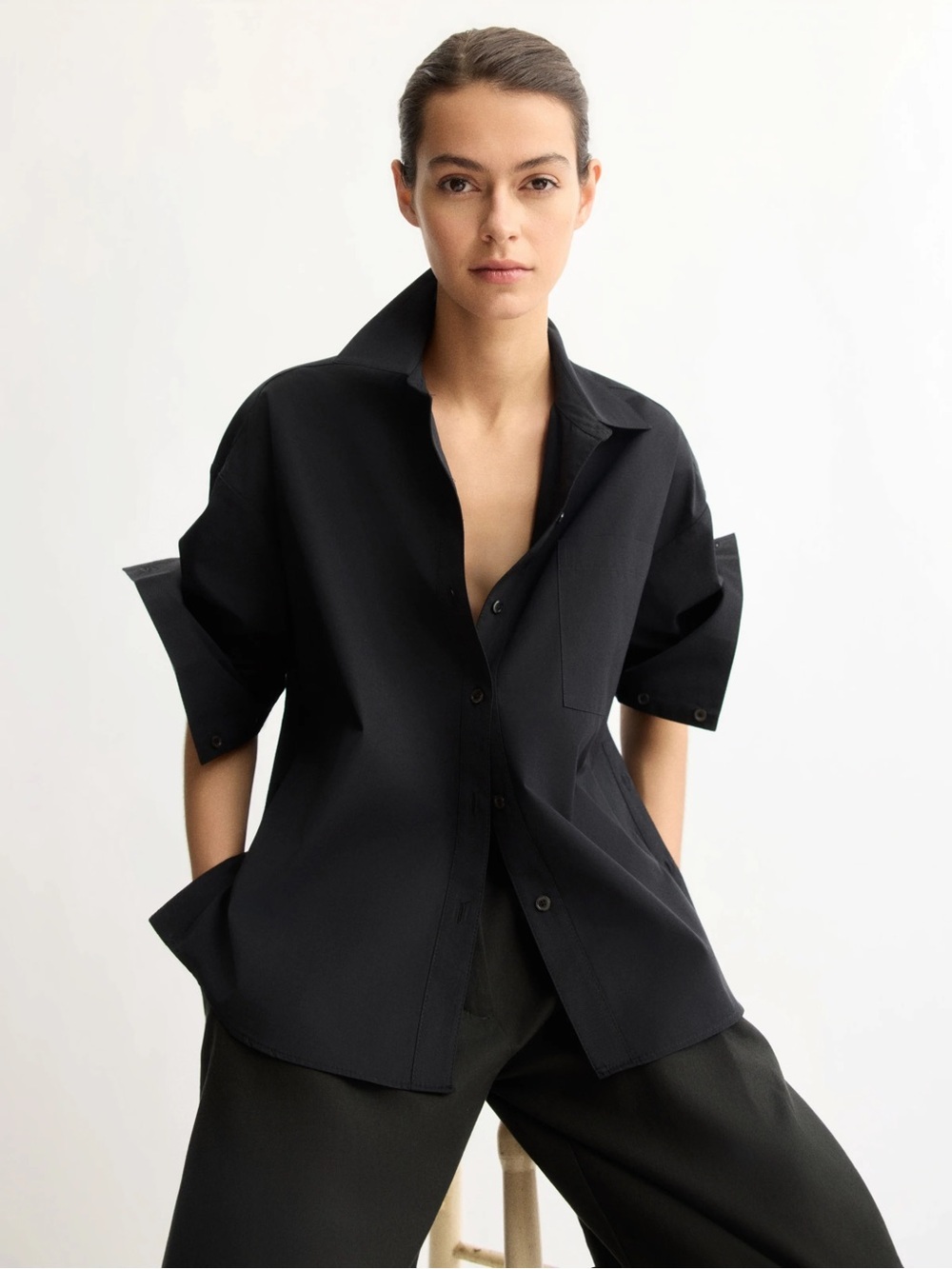 Arlo Mott Watts Side Button Poplin Shirt NWT